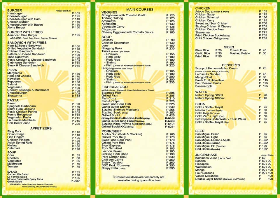 menu